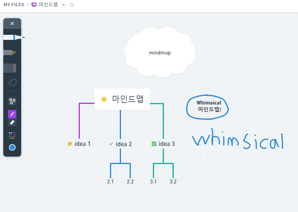 펜으로 그리기, 텍스트, 도형 넣기